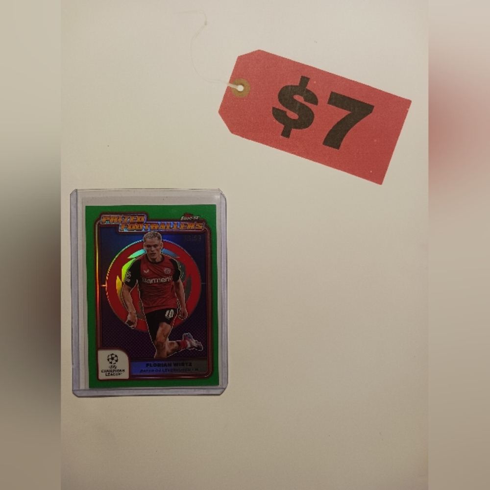 2024-2025 Topps Finest Florian Wirtz Prized Footballers Green 79/99 UEFA PF-11